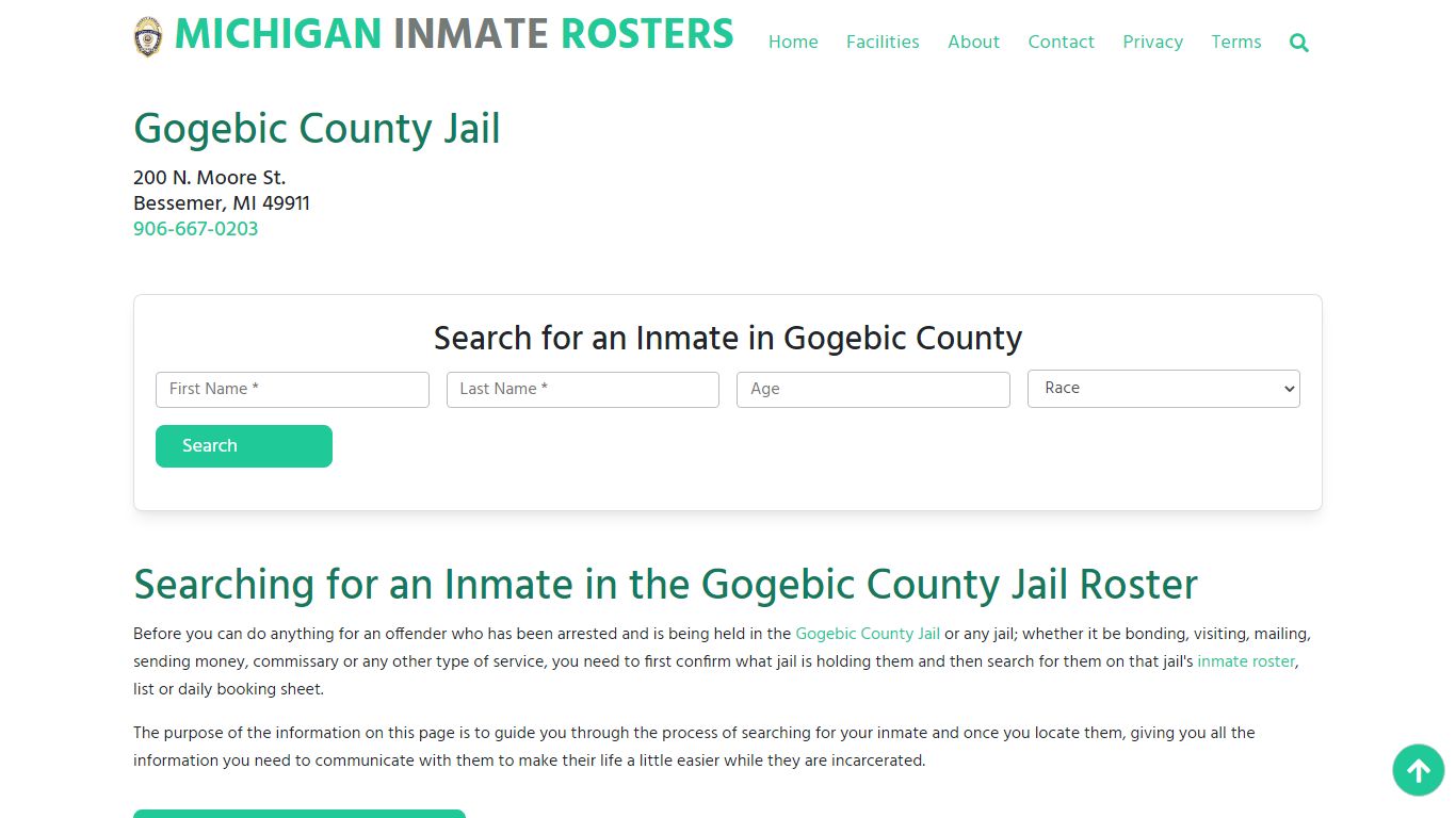 Gogebic County Jail MI: Inmate Search & Roster